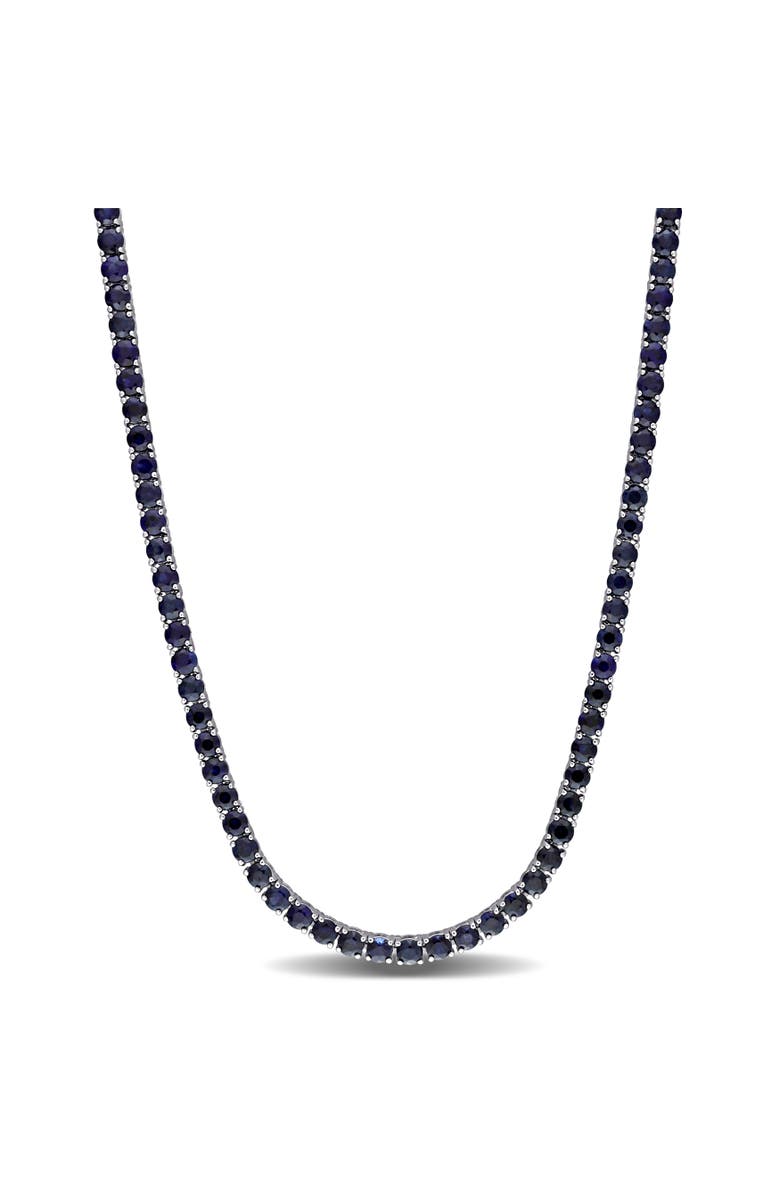 Julianna B. Gemstone Tennis Necklace 14k Gold, Main, color, Blue Sapphire