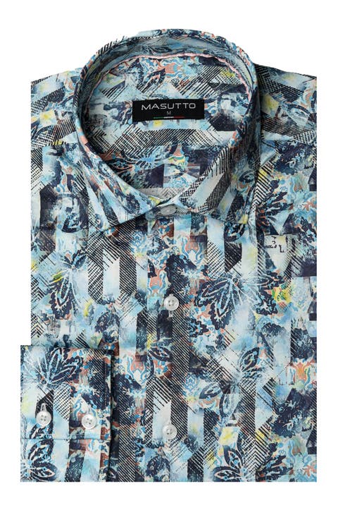 Astoria Print Button-Up Long Sleeve Shirt