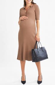 Angel Maternity Elegance Knit Maternity Midi Dress