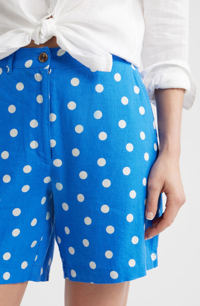 Caslon<sup>®</sup> Relaxed Linen Blend Bermuda Shorts, Alternate, color, Blue Palace Tulla Dot