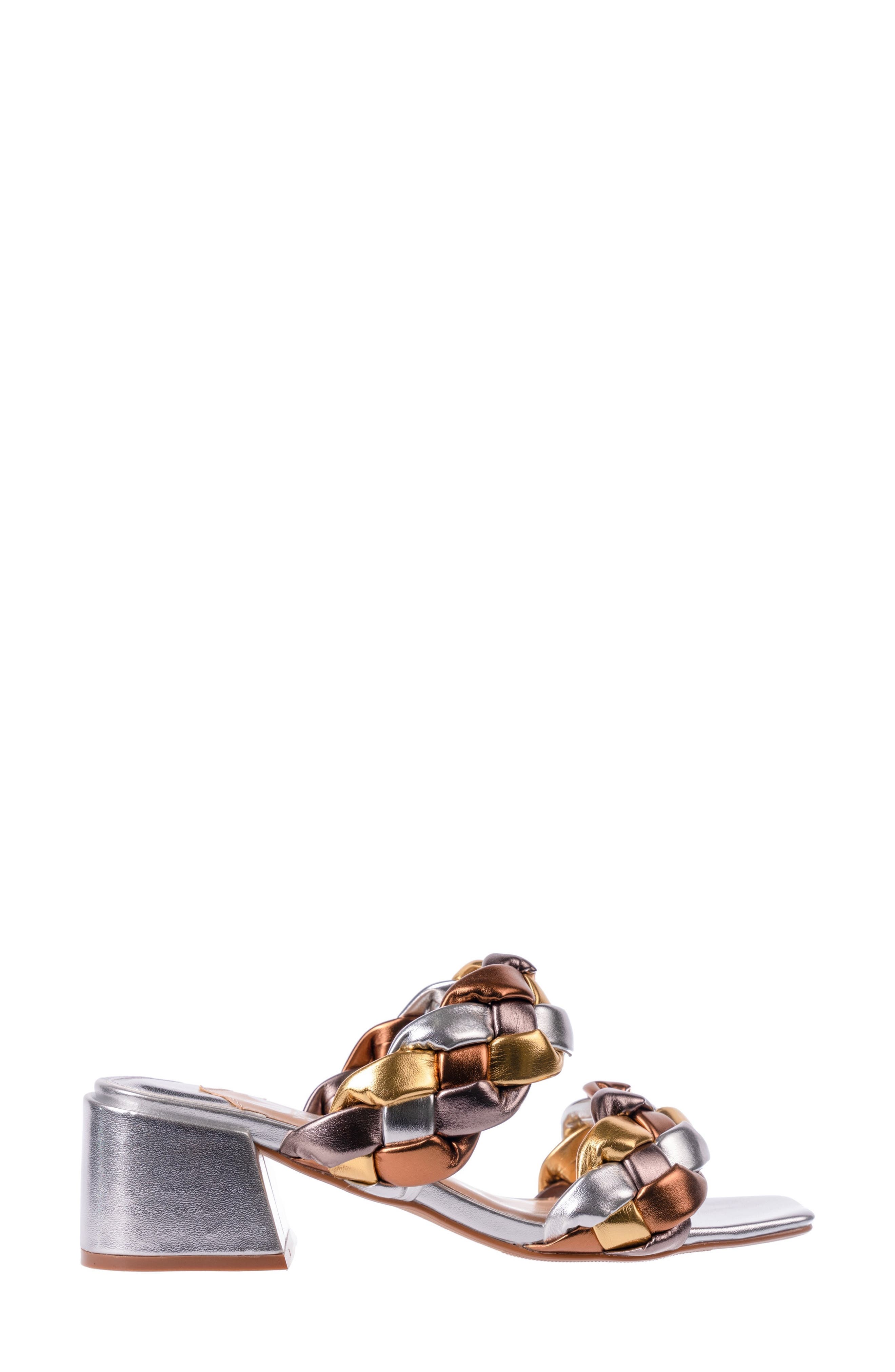 Twist Slide Sandal, Alternate, color, METALLIC MULTI