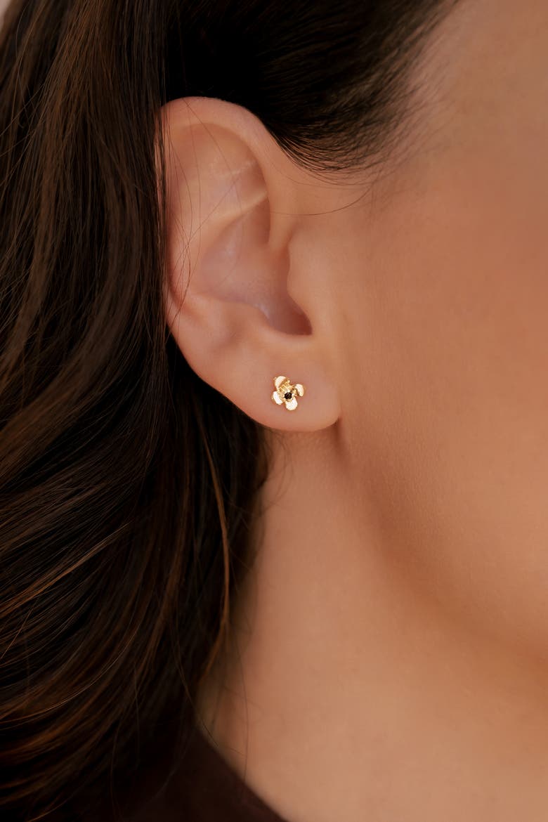 Dainty Floral Statement Stud Earrings, Alternate, color, 18k Gold Over Sterling Silver