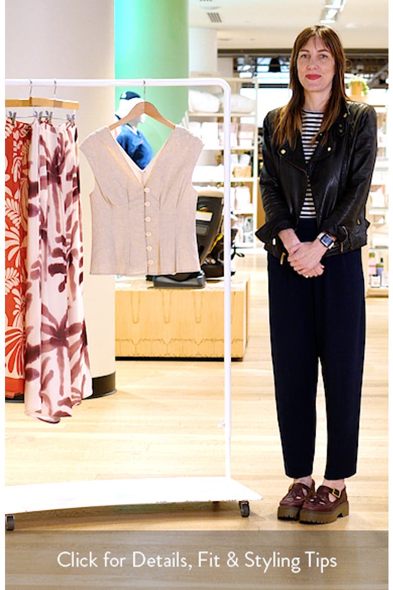 Nova Pleated Cap Sleeve Cotton & Linen Top video