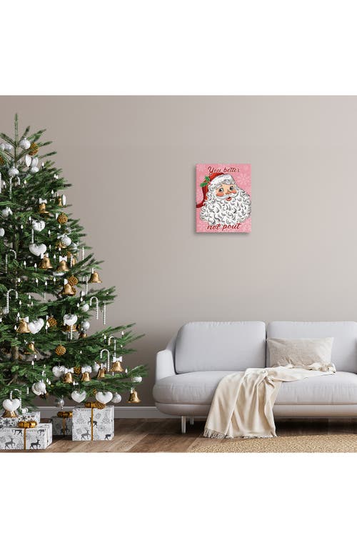 Stupell Industries Vintage Santa Canvas Wall Art In Pink