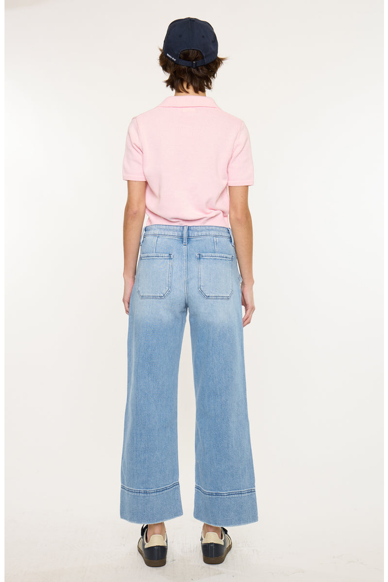 Darla High Rise Cropped Wide Leg Jeans, Alternate, color, Medium Wash