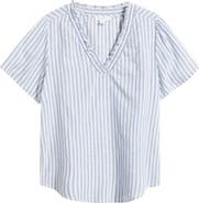 beachlunchlounge Bree Ruffle Linen & Cotton Top