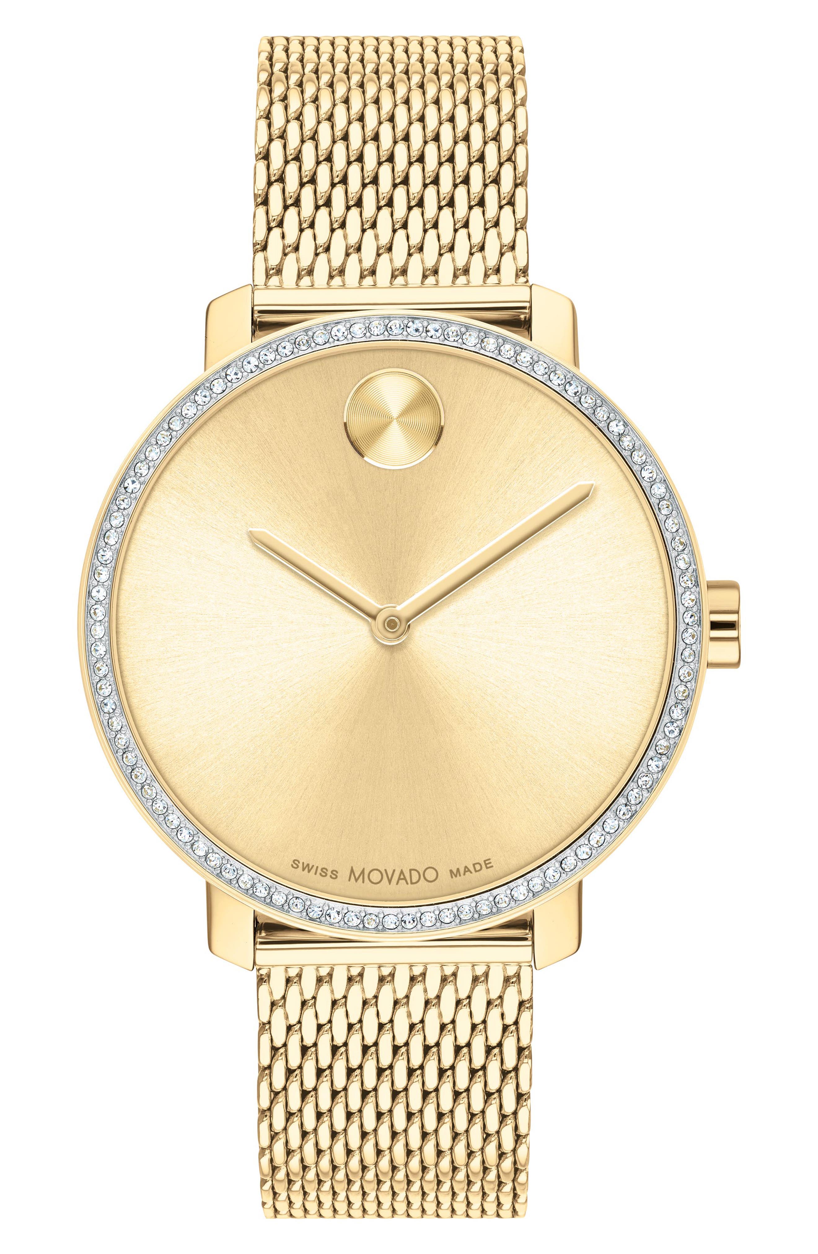 Movado Bold Museum Dot Mesh Strap Watch, 34mm