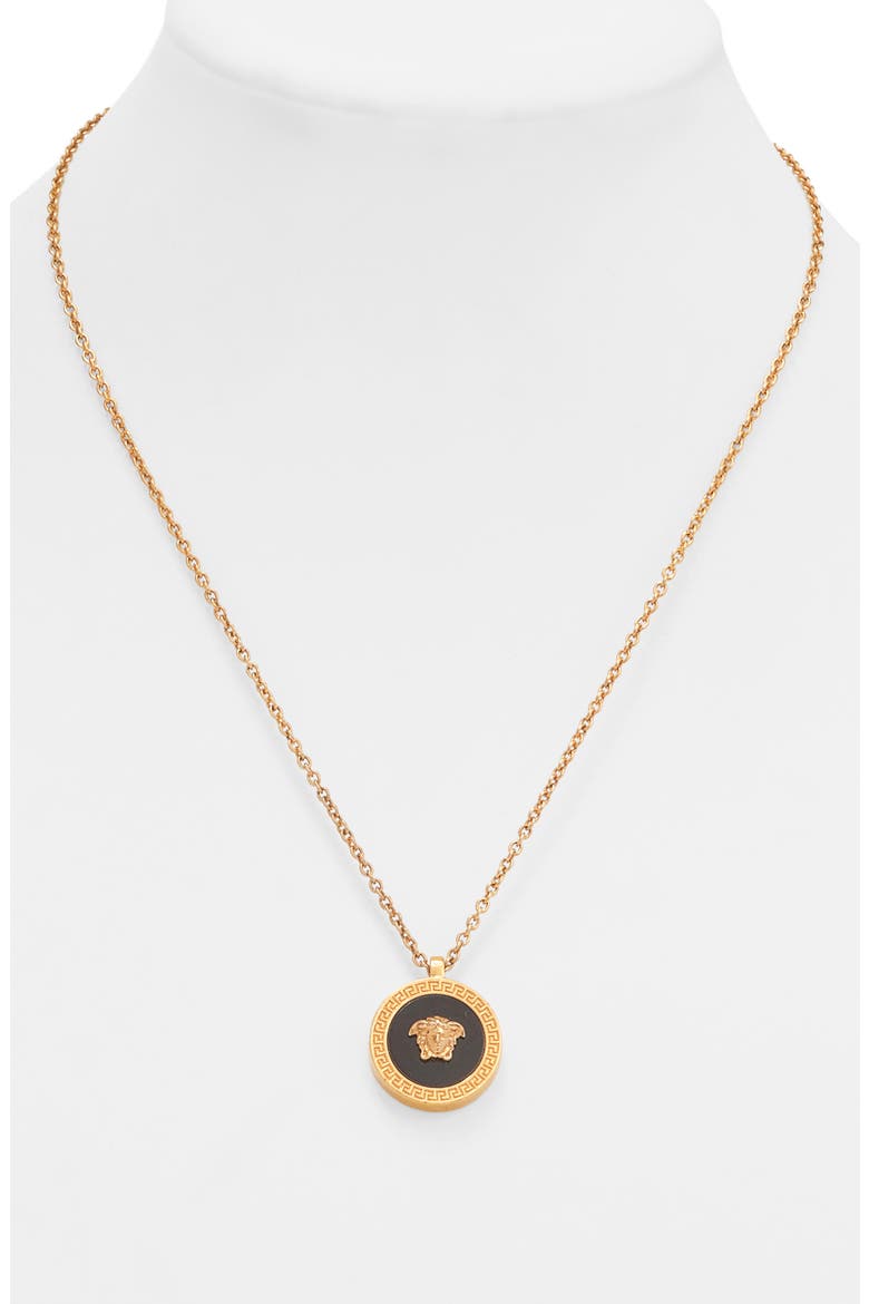 Medusa Head Pendant Necklace, Alternate, color, GOLD/BLACK