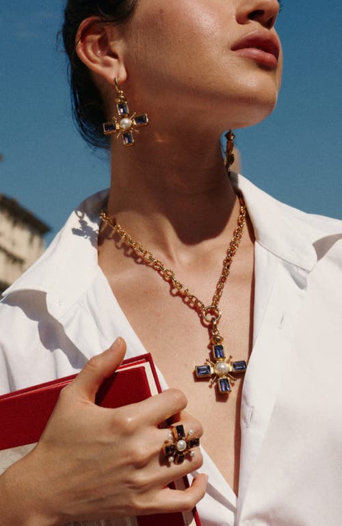 Rc Retro Chic Byzantine Cross Earrings In Gold