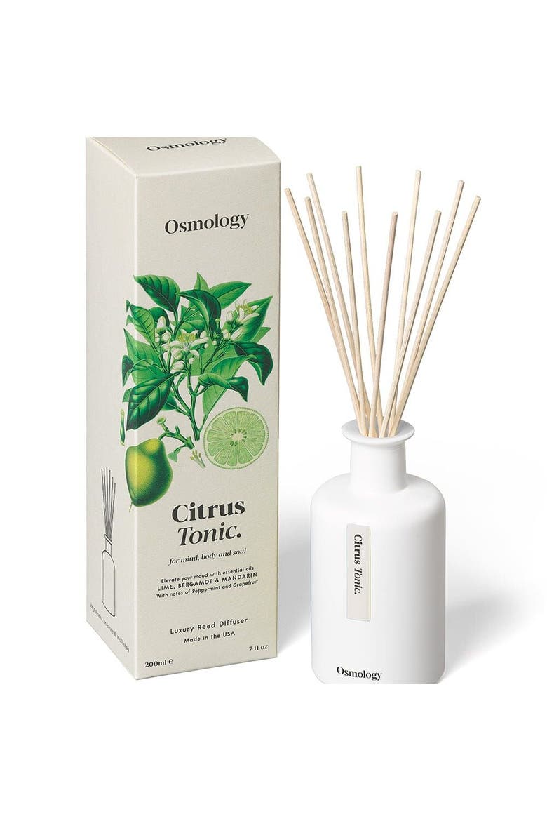 Citrus Tonic Reed Diffuser - Lime Bergamot and Mandarin, Main, color, white