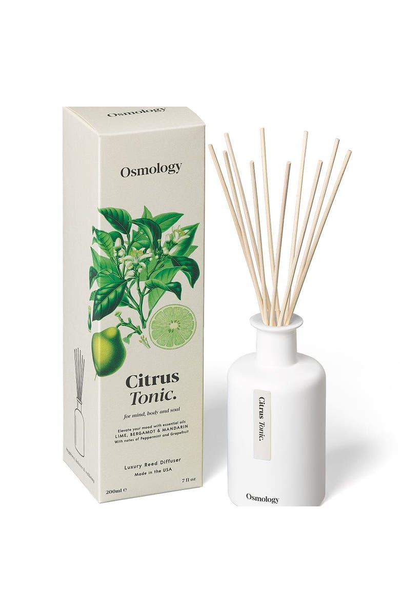 Osmology Citrus Tonic Reed Diffuser - Lime Bergamot and Mandarin, Main, color, White