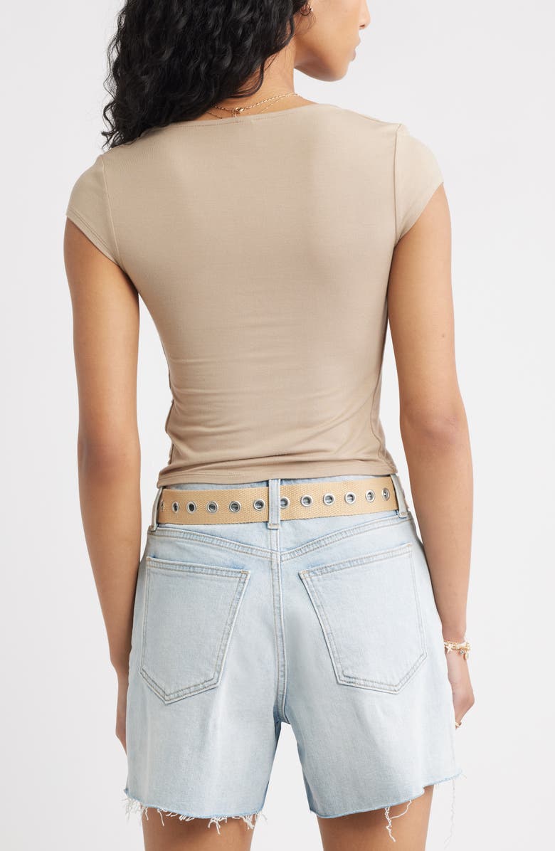 BP. Square Neck Baby Tee, Alternate, color, Tan Savannah