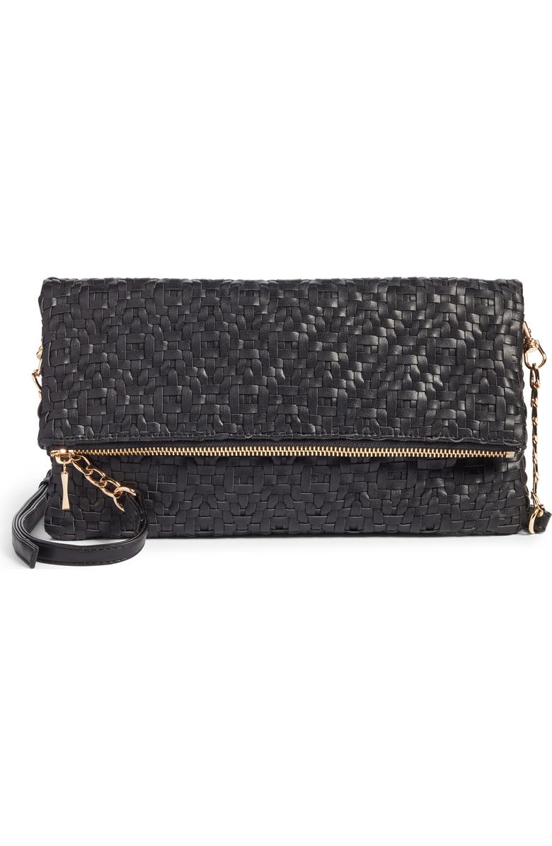 Sole Society Lisbeth Weave Foldover Clutch, Main, color,