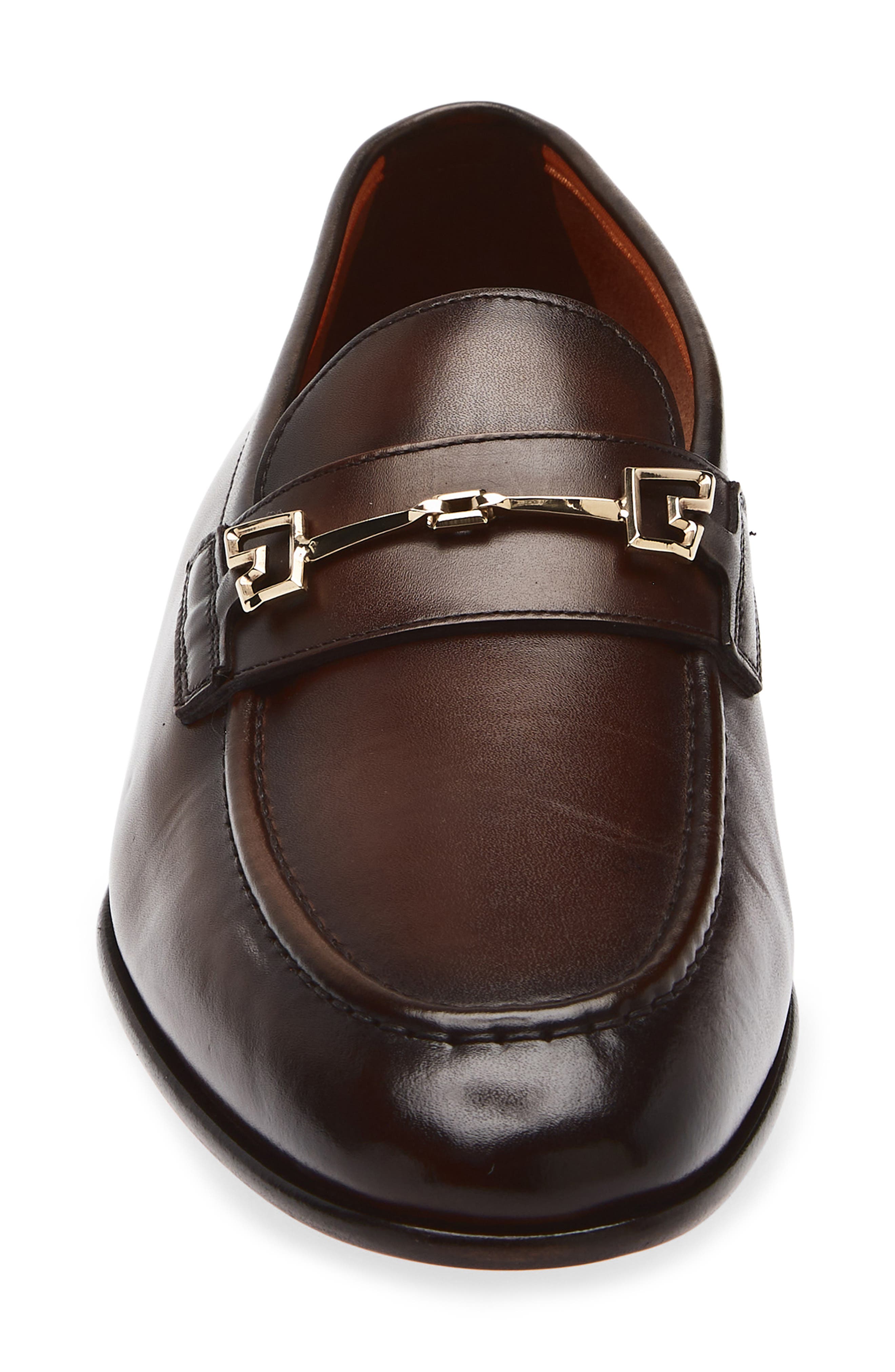 Santoni Saddle Bit Loafer, Alternate, color, Dark Brown