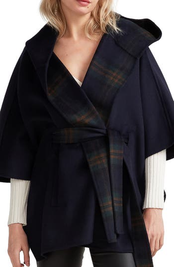 Belle & Bloom Jackson Landing Plaid Wool Blend Cape | Nordstromrack