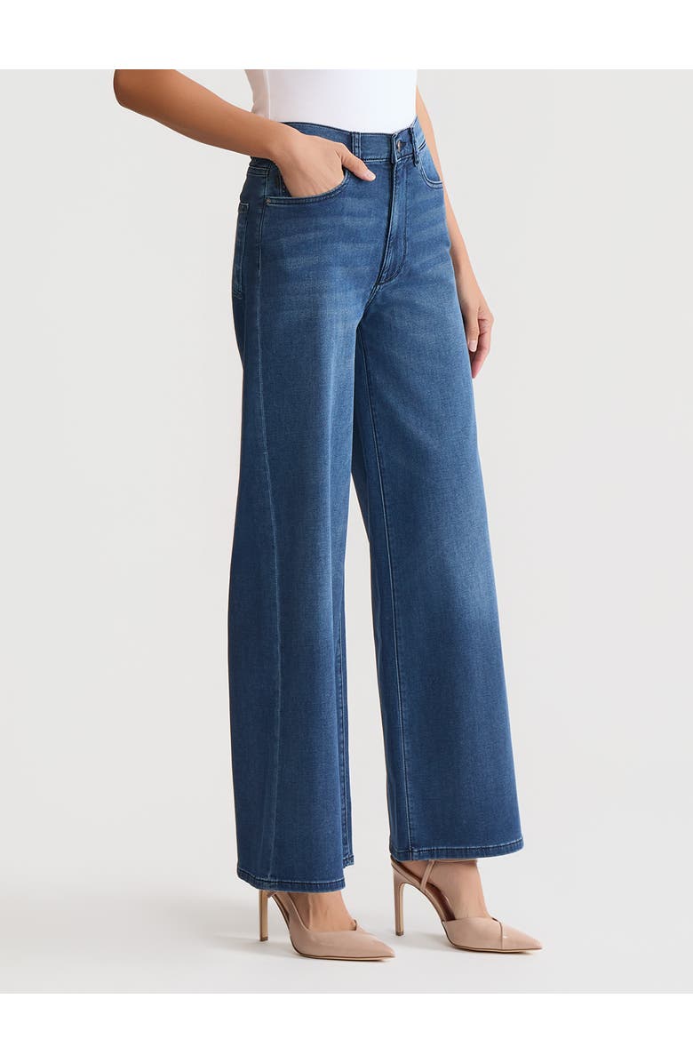 Misook Hepburn High-Rise Wide Leg Vintage Jean, Alternate, color, Stream