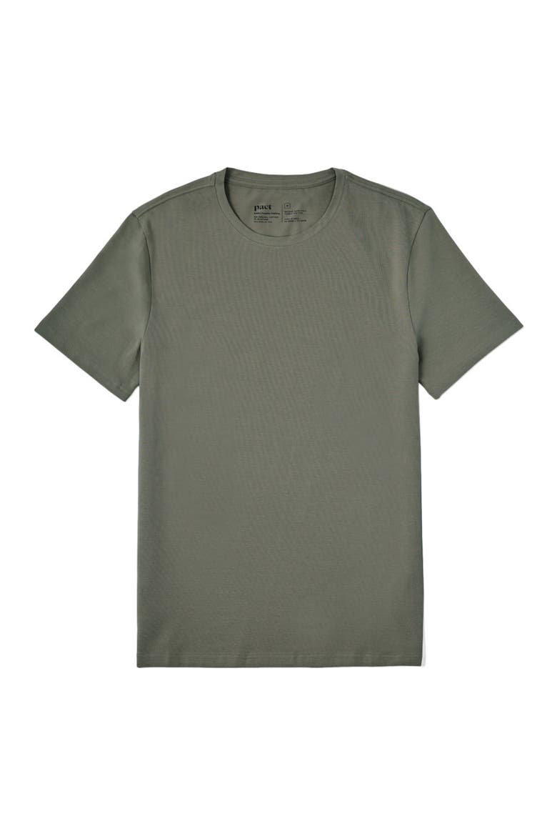 Luxe Essential Slim Fit Crewneck Tee Made With Organic Cotton, Alternate, color, Dusted Green