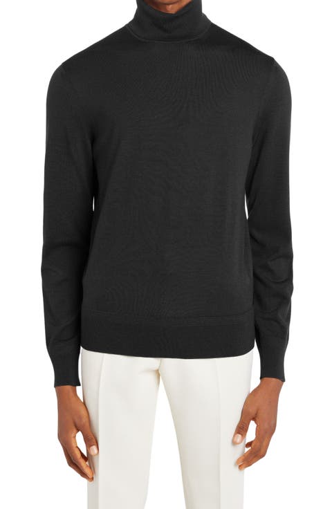 Fine Gauge Merino Wool Turtleneck Sweater