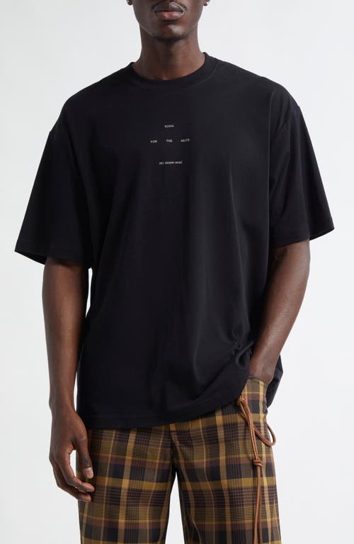 SONG FOR THE MUTE Logo Oversize Cotton Graphic T-Shirt in Black  product