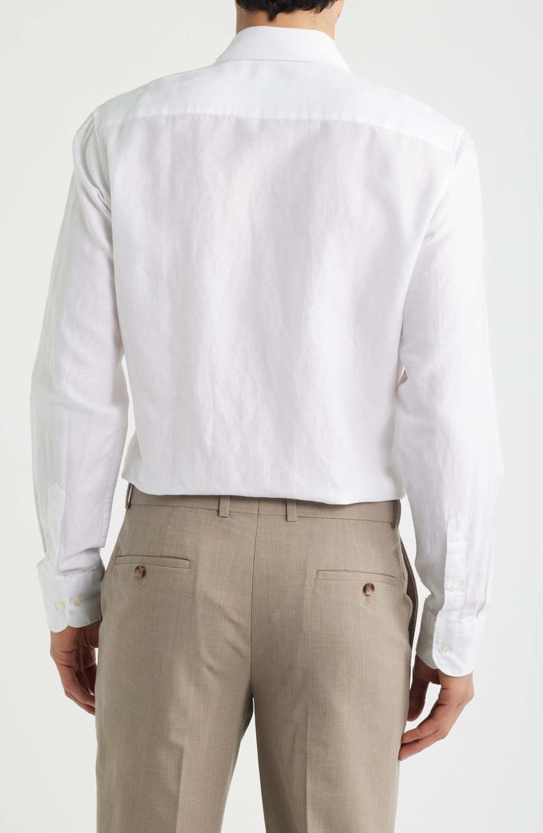 1863 by Eterna Slim Fit Cotton & Linen Dress Shirt, Alternate, color, White