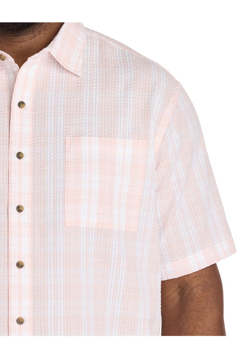 Big & Tall  Seersucker Plaid Sport Shirt, Alternate, color, PINK