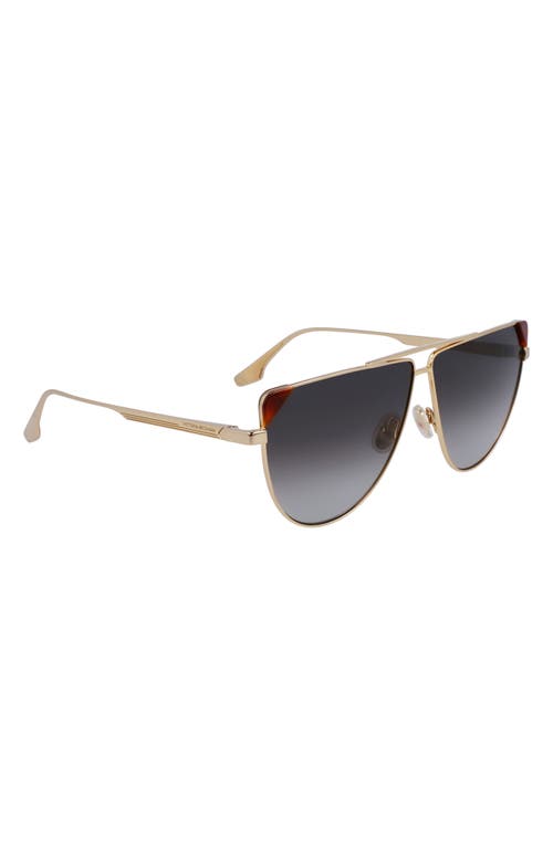 Victoria Beckham 63mm V Line Tea Cup Aviator Sunglasses In Gray