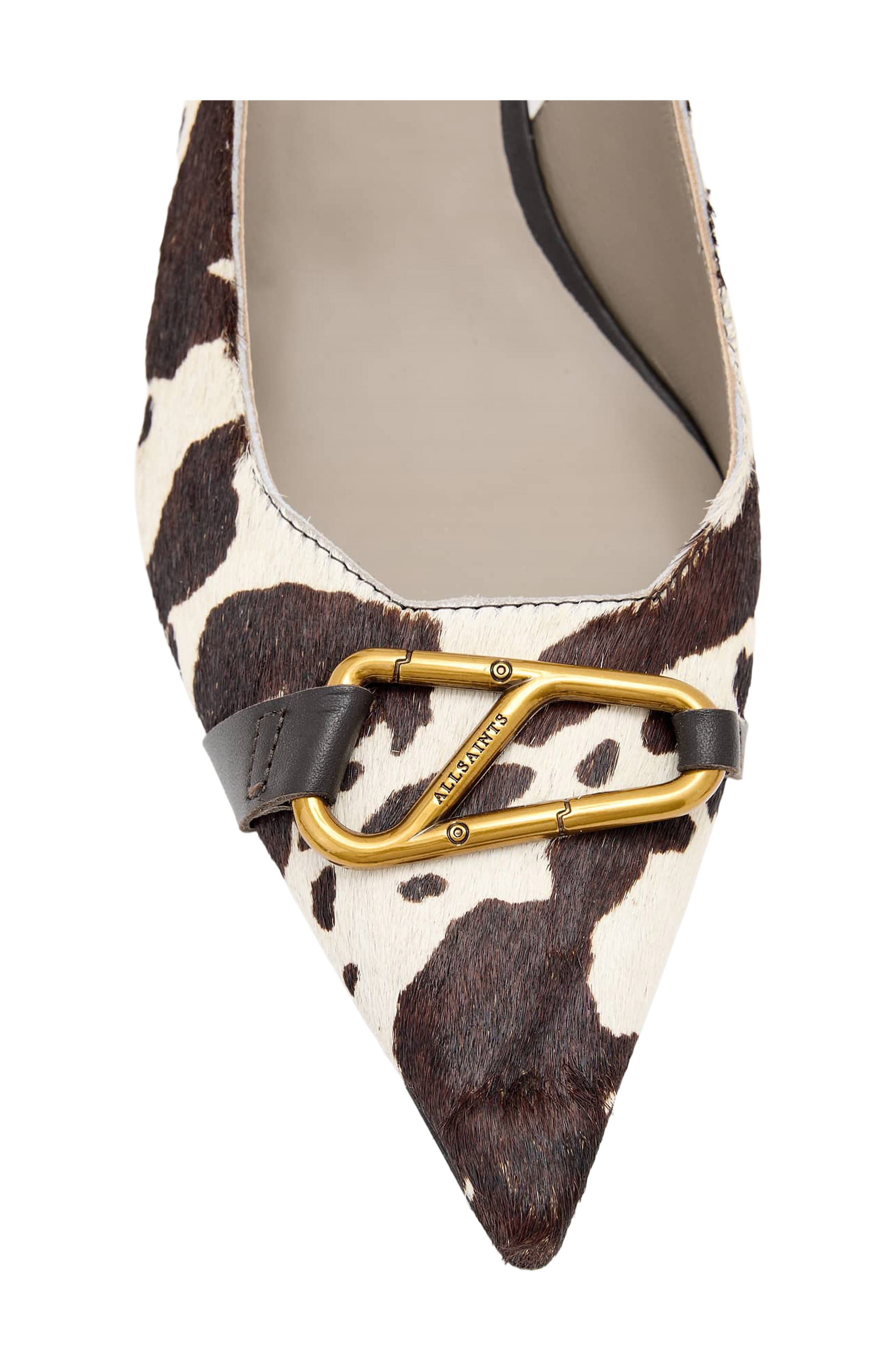 Hera Pointed Toe Slingback Pump, Alternate, color, COW PRINT
