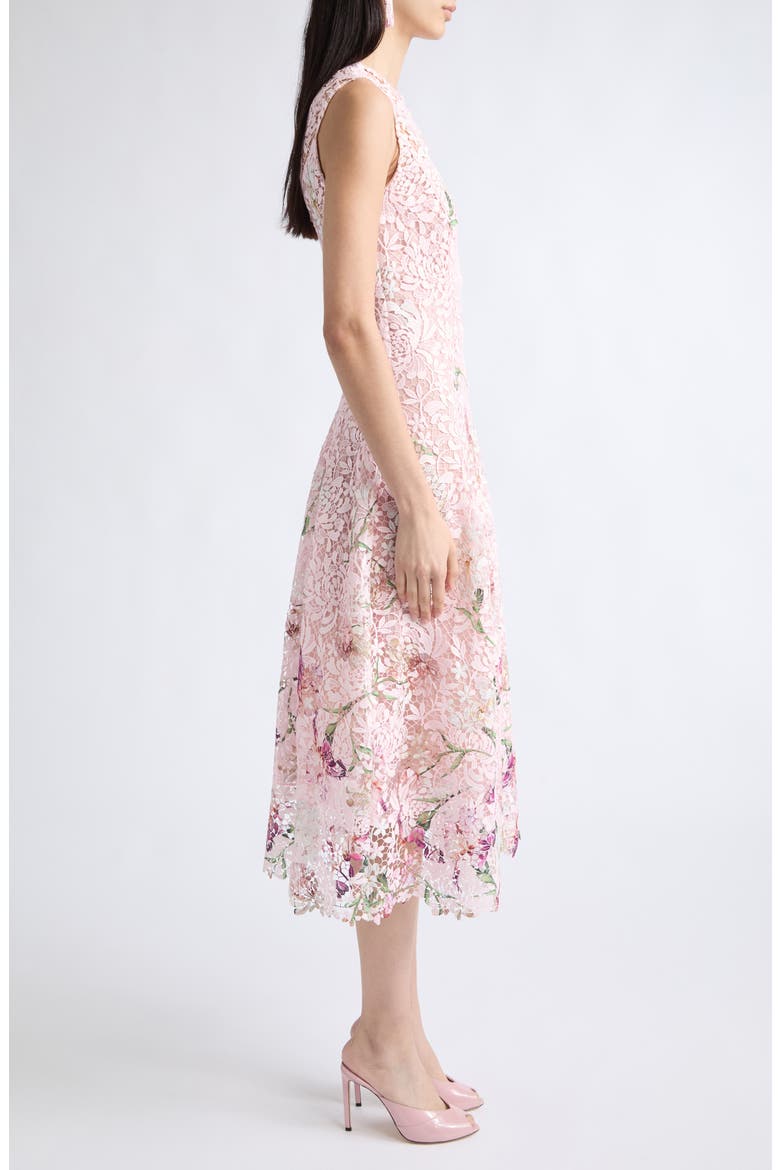 Painted Iris Guipure Lace Midi Dress, Alternate, color, BLOSSOM MULTI