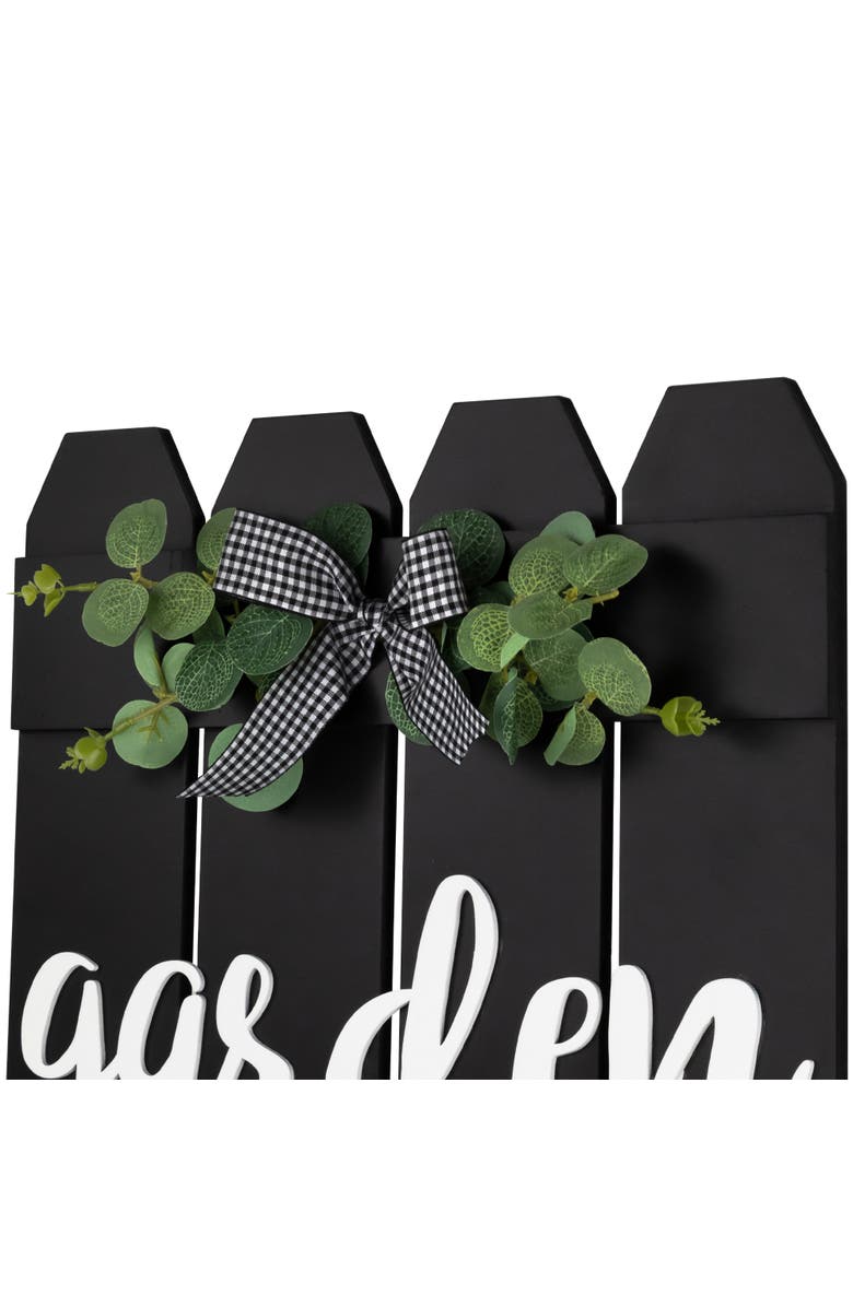 Northlight Garden Ma Ma Picket Fence Wooden Wall Sign - 19.25", Alternate, color, Black
