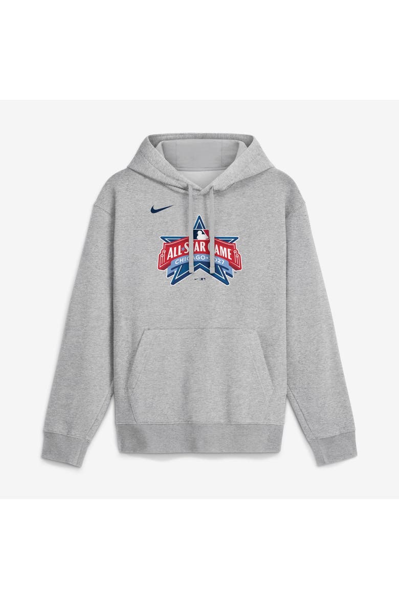Men's Nike Heather Gray 2027 MLB All-Star Game Logo Fleece Hoodie, Main, color, Heather Gray