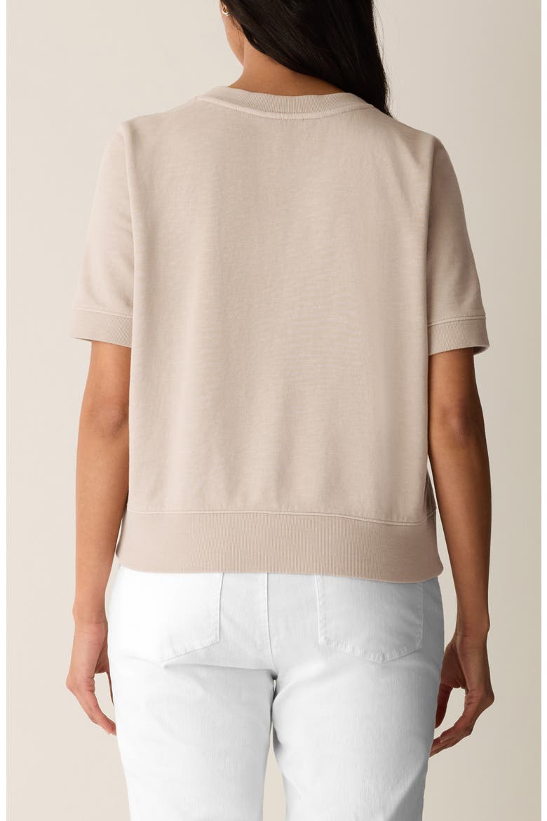 Short Sleeve Organic Cotton Terry Sweatshirt, Alternate, color, WHEAT