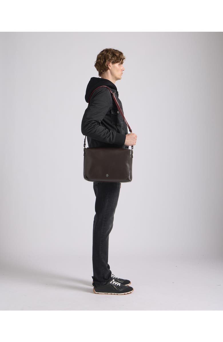 Bally Ray Messenger Bag in Bovine Leather, Alternate, color, Brown