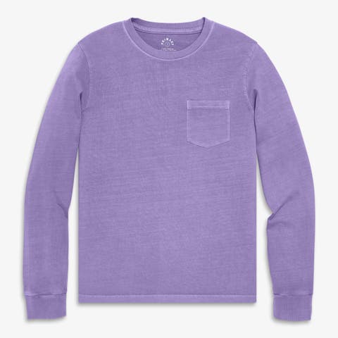 Adult Long Sleeve Garment Dyed Pocket Tee (Unisex Fit)