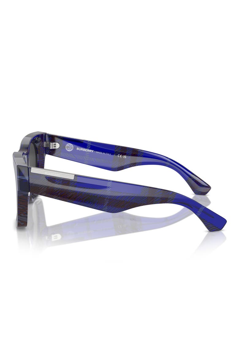 Elevated Check 52mm Square Sunglasses, Alternate, color, BLUE