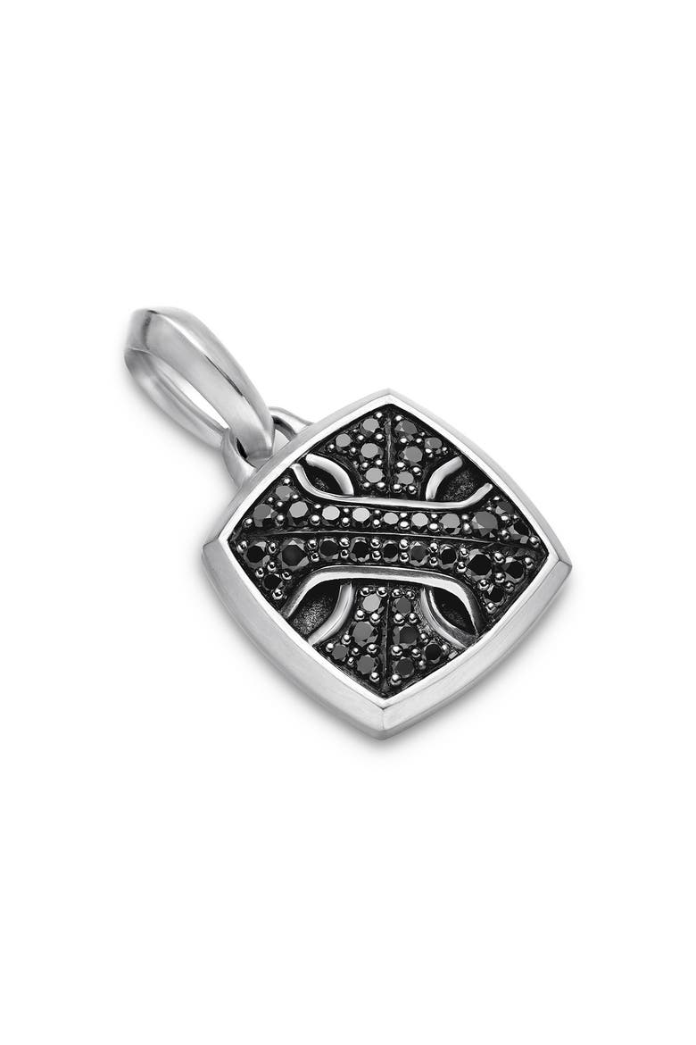 Armory® Amulet with Pavé Black Diamonds, Alternate, color, STERLING SILVER