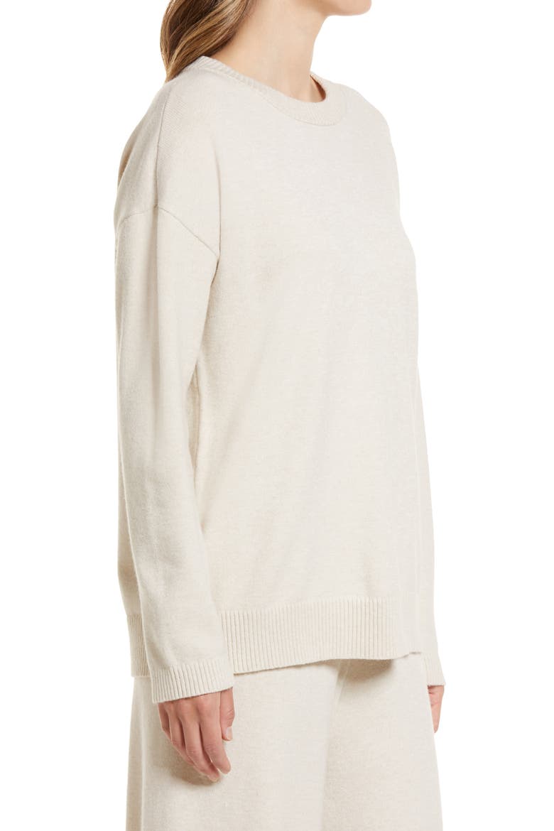 Relaxed Crewneck Sweater, Alternate, color, BEIGE OATMEAL LIGHT HEATHER