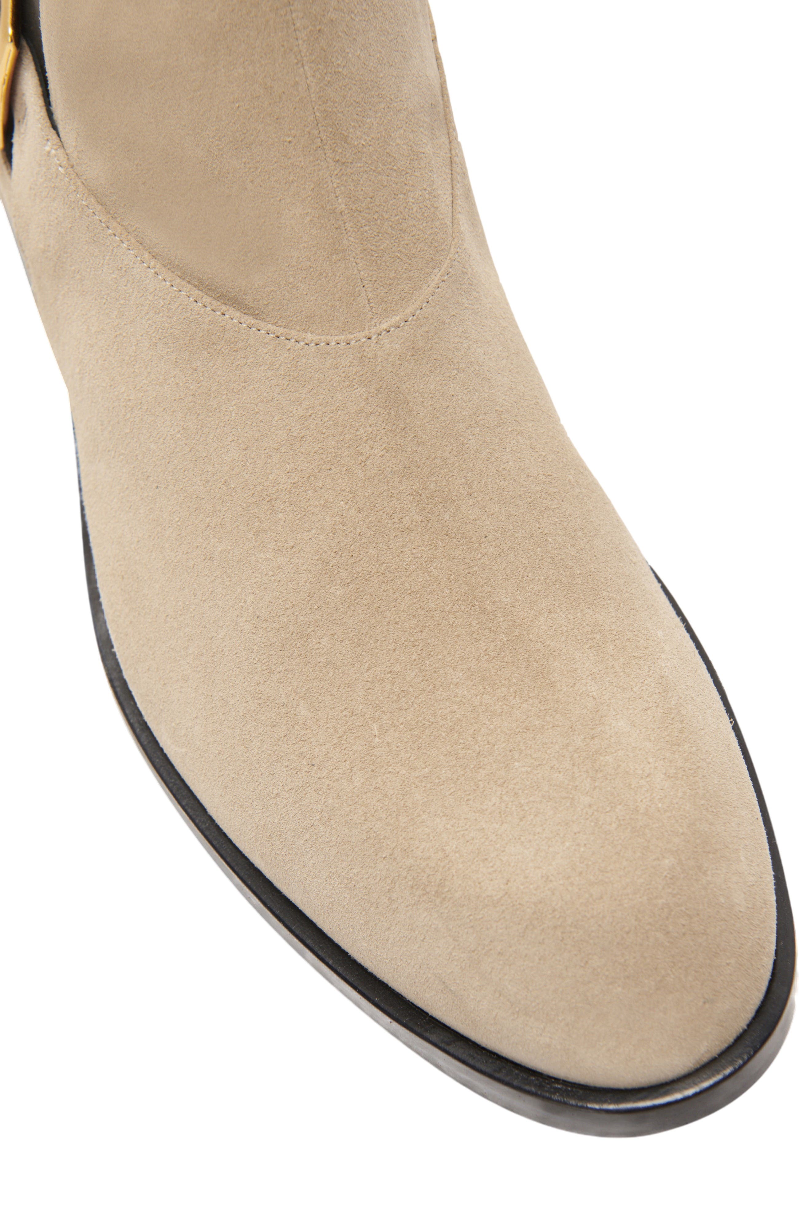 Balmain Anthem Chelsea boots in suede leather, Alternate, color, Beige