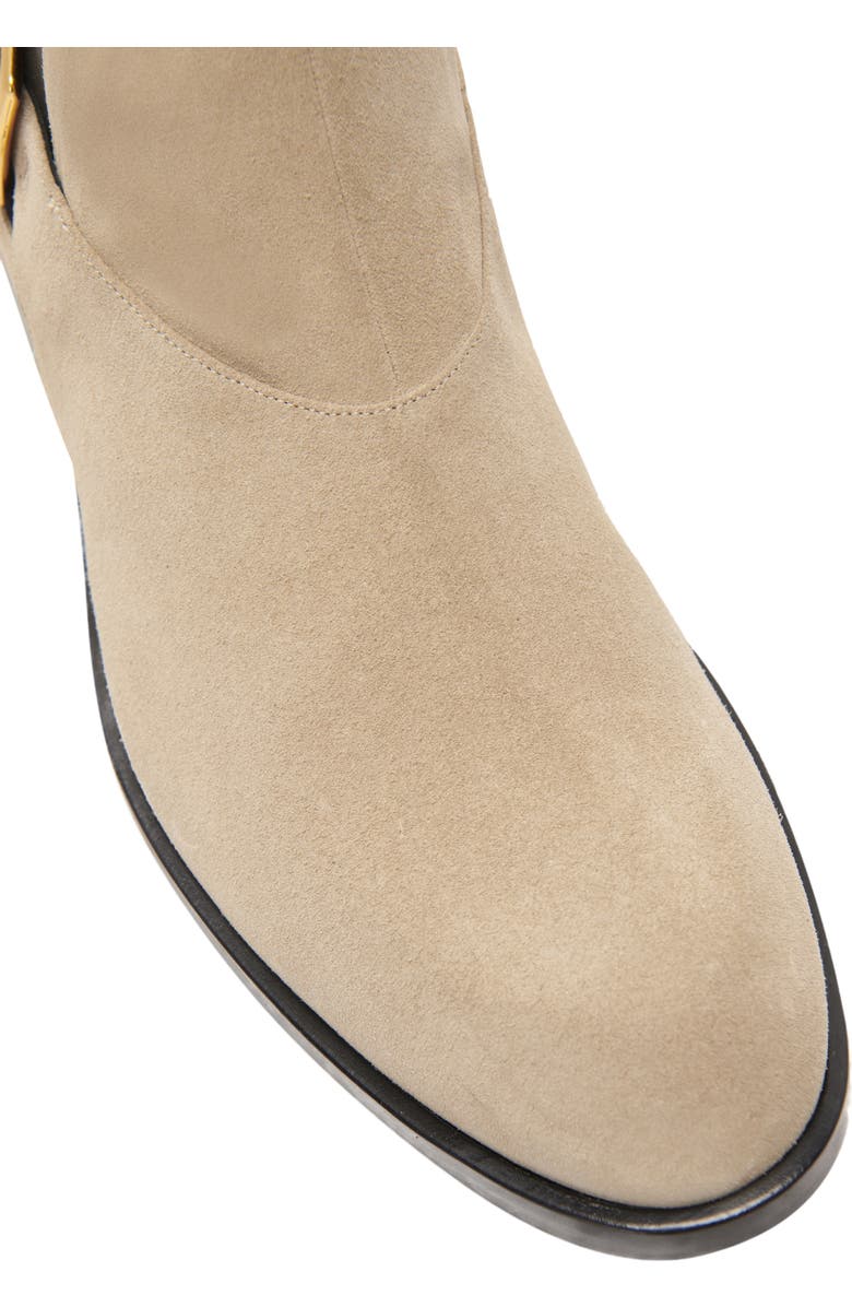 Balmain Anthem Chelsea boots in suede leather, Alternate, color, Beige