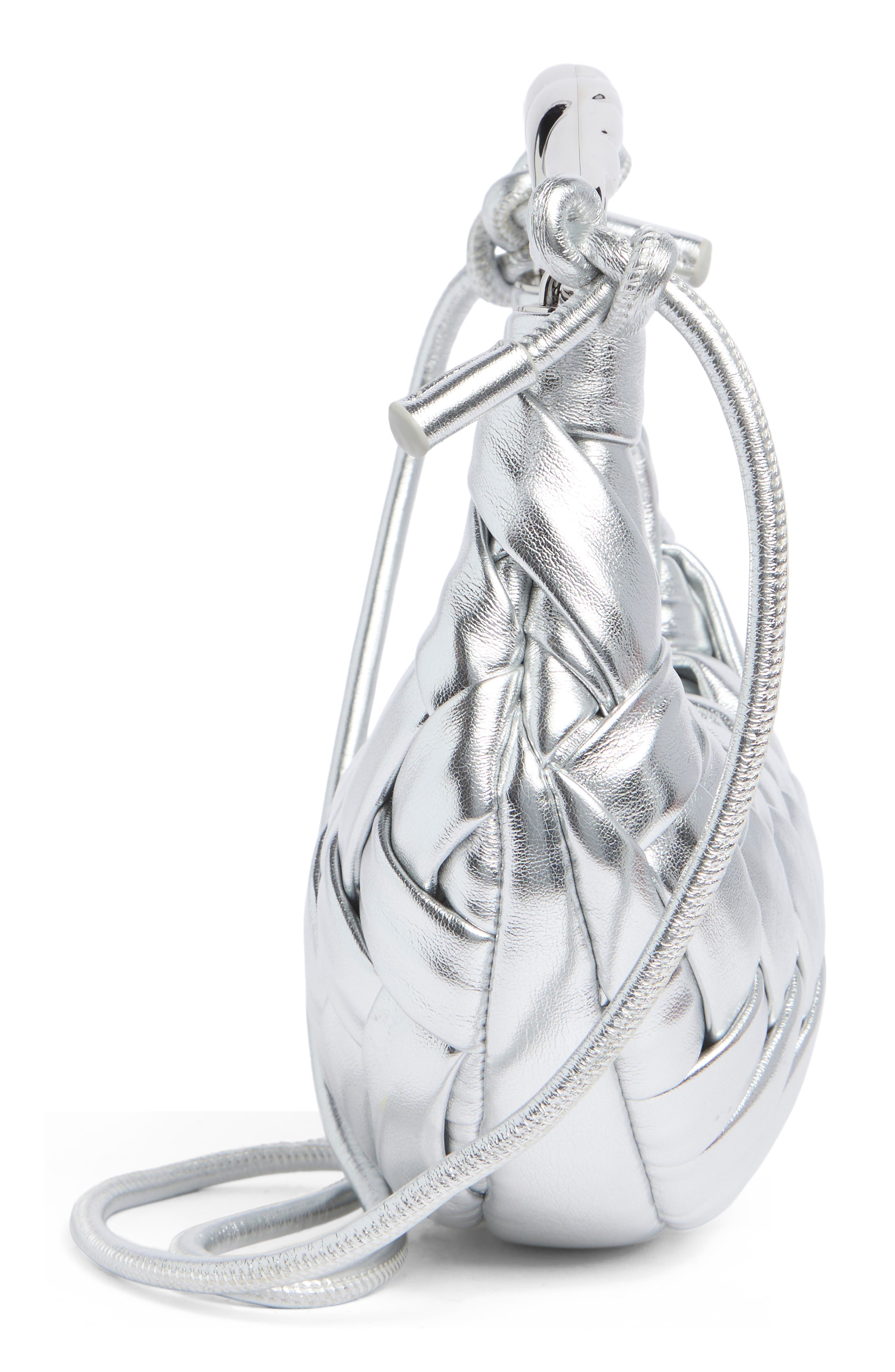 Orla Woven Shoulder Bag, Alternate, color, SILVER