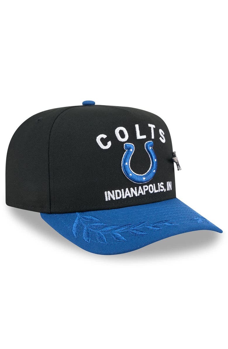 New Era Men's New Era Black/Royal Indianapolis Colts 2025 NFL Draft On Stage A-Frame 59FIFTY Fitted Hat, Alternate, color, 