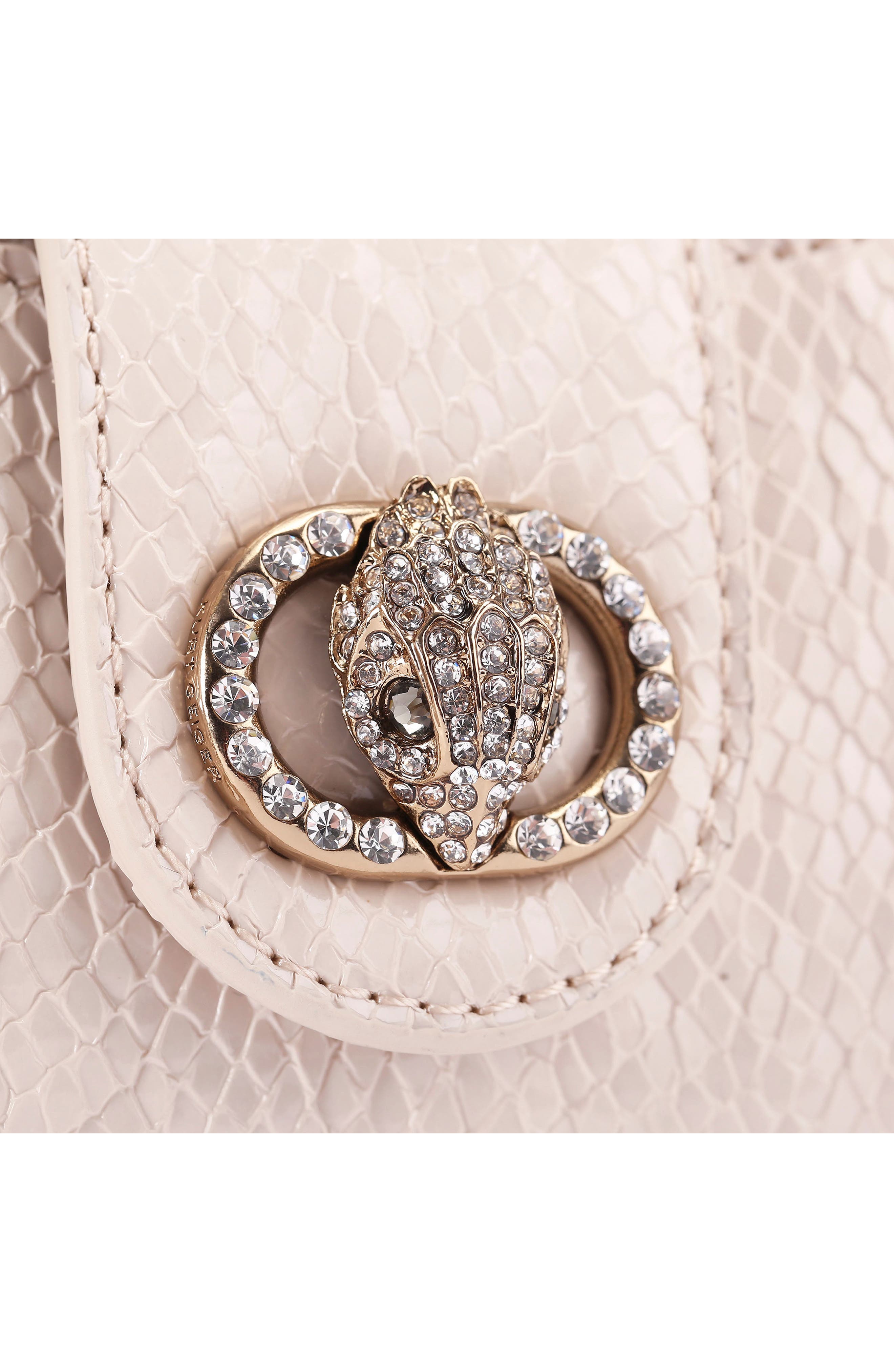 Kurt Geiger London Small Chelsea Snake Embossed Leather Hobo Crossbody Bag, Alternate, color, Light/ Pastel Pink