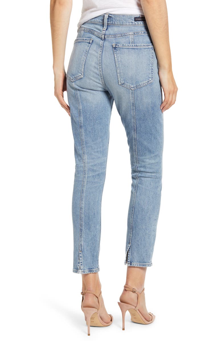 Citizens of Humanity Olivia High Waist Back Seam Crop Skinny Jeans, Alternate, color, 