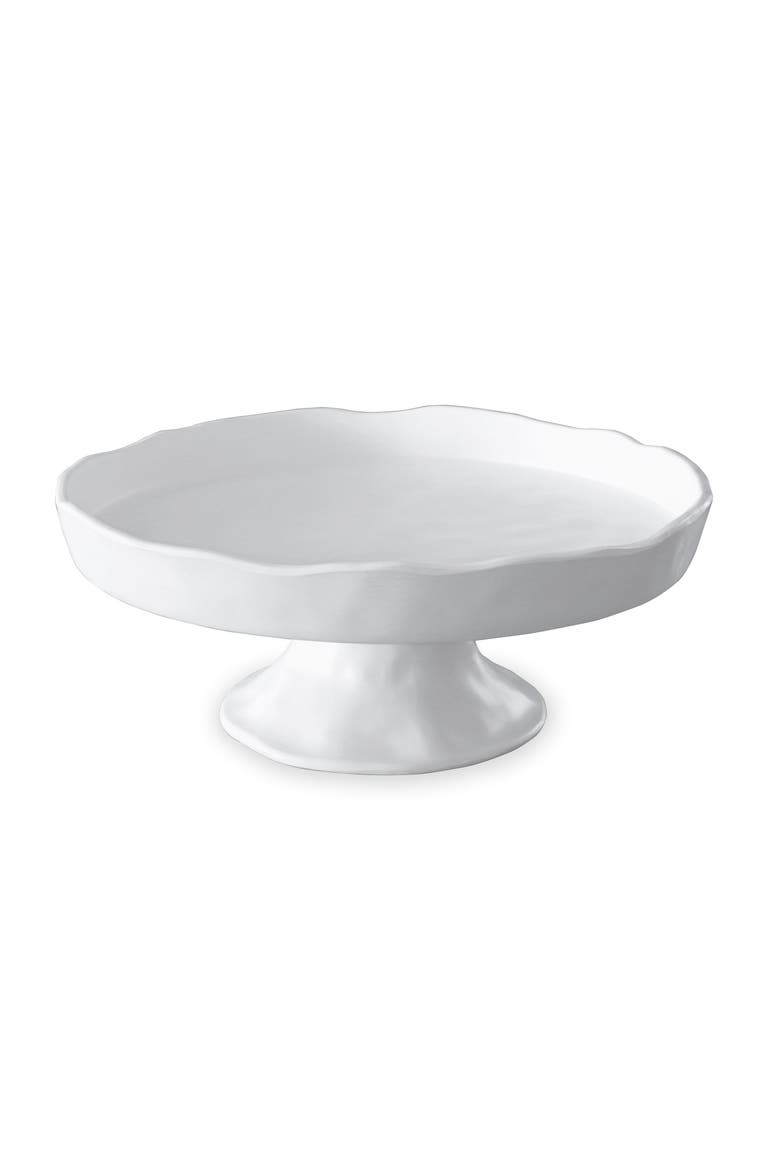 Vida Nube Round Pedestal Cake Plate, Main, color, White