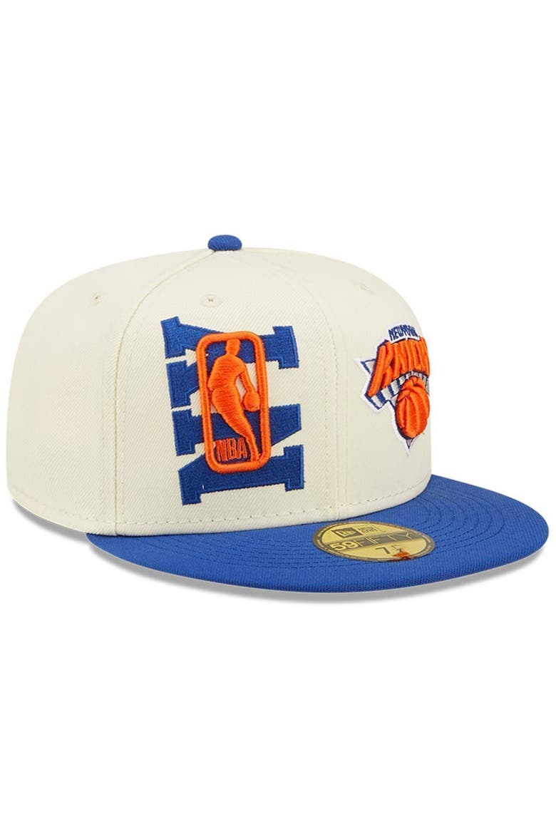 Men's New Era Cream/Blue New York Knicks 2022 NBA Draft 59FIFTY Fitted Hat, Alternate, color, Blue