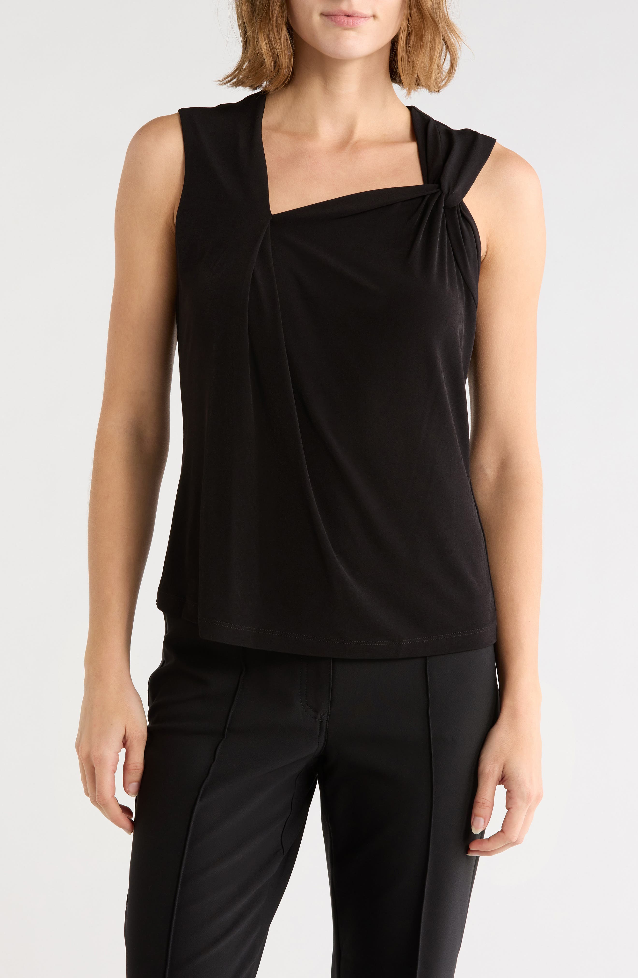 Asymmetric Neckline Jersey Tank