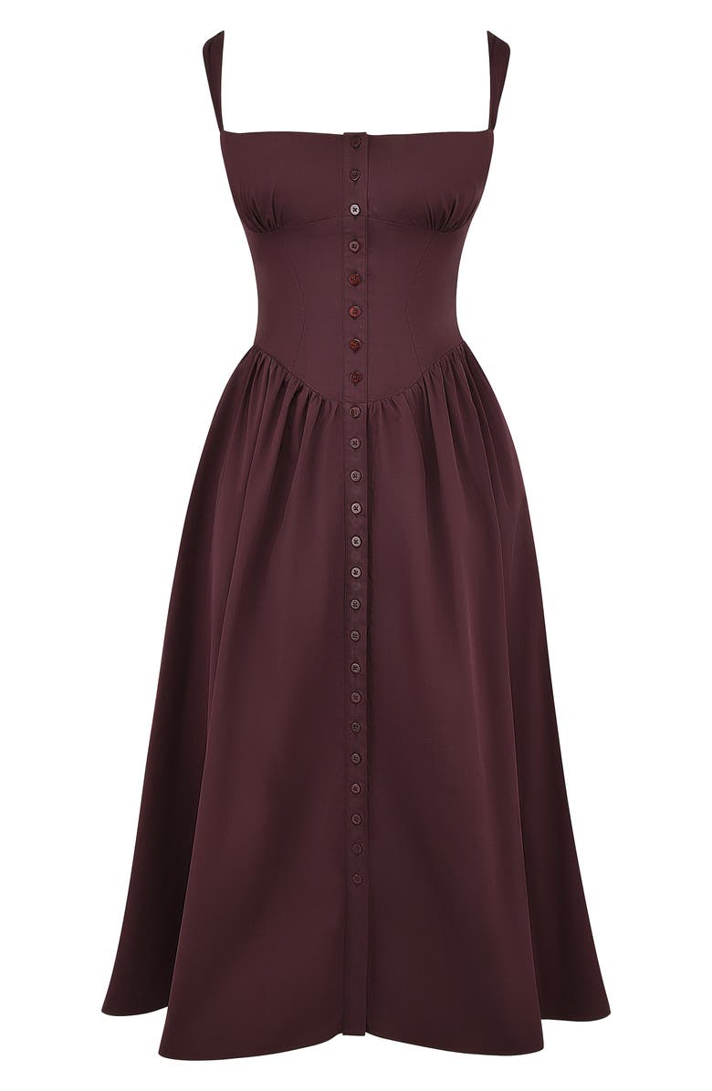 HOUSE OF CB Tatiana Corset Dress, Alternate, color, Rich Brown