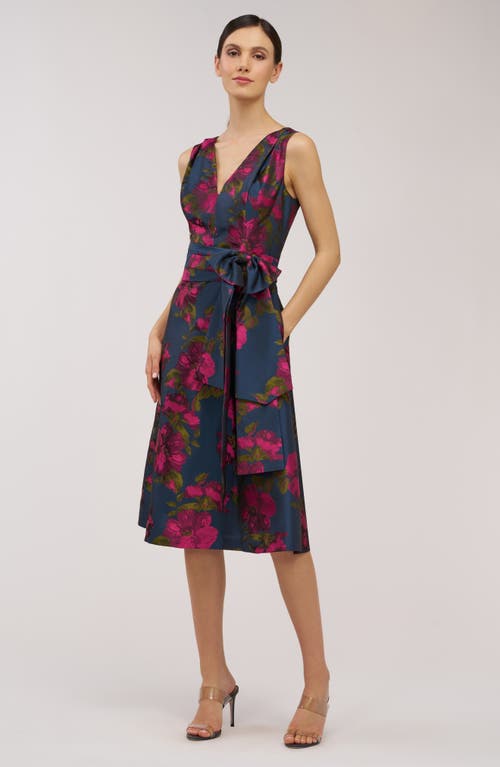 Kay Unger Elisa Sleeveless Cocktail Dress In Multi