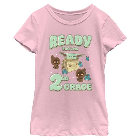 Girl's Star Wars The Mandalorian Ready For 2nd Grade  Graphic T-Shirt