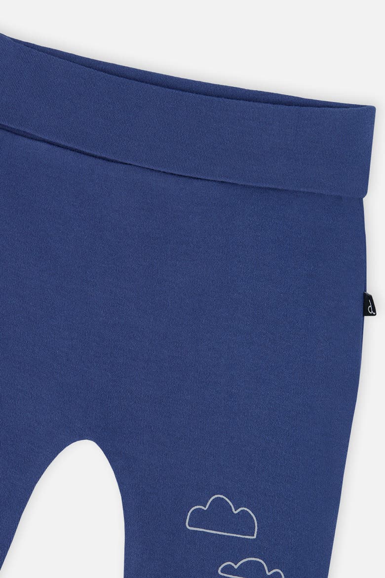 Organic Cotton Cloud Detail Foldover Waist Evolutive Pants, Alternate, color, Blue