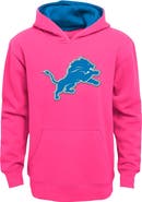 Outerstuff Girls Youth Pink Detroit Lions Prime Pullover Hoodie